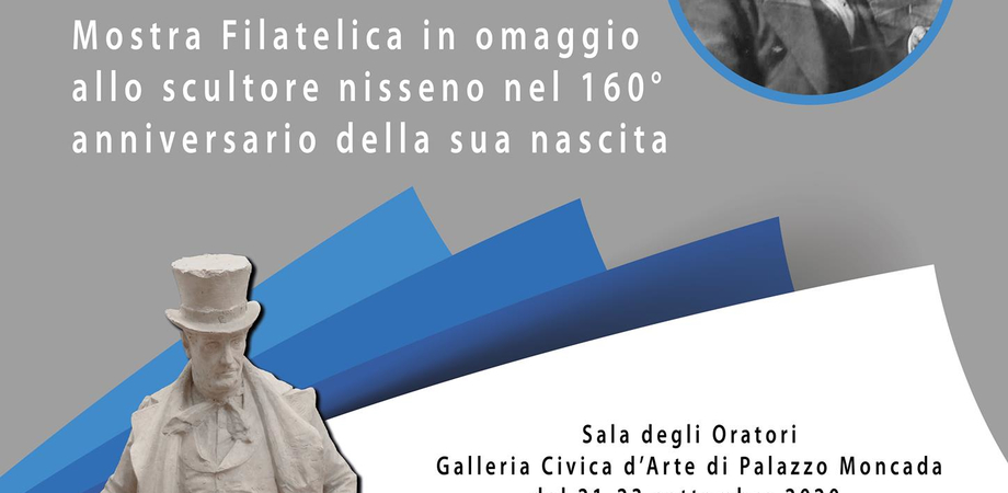 Mostra filatelica a Caltanissetta dedicata a Michele Tripisciano: annullo postale dedicato allo scultore nisseno
