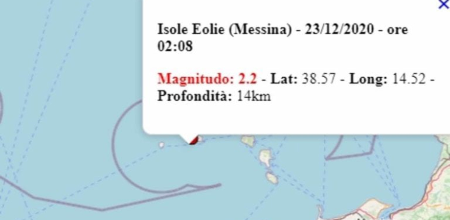 Terremoto in Sicilia, altre due scosse di magnitudo 2.4 e 2.2 nelle Isole Eolie