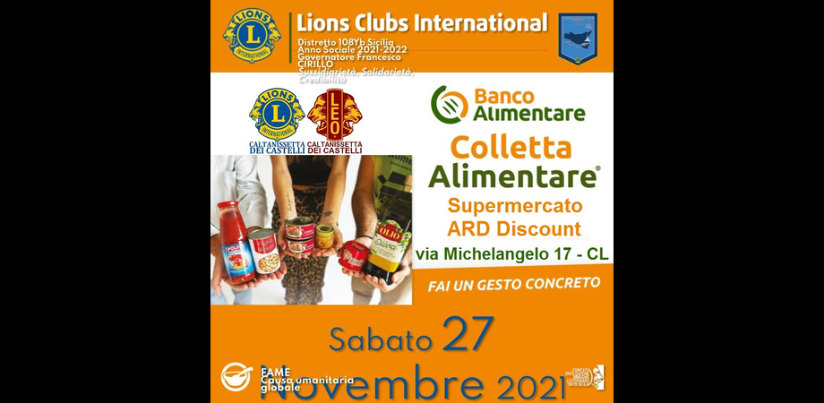 Colletta alimentare, Leo Club Caltanissetta e Lions aderiscono all'iniziativa