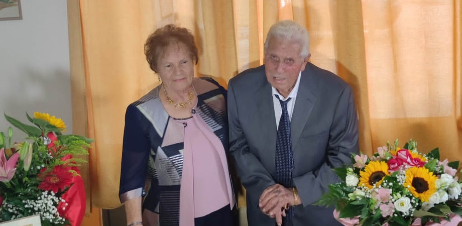 A Caltanissetta Giulio Macaluso e la moglie Giovanna Taschetti festeggiano 60 anni di matrimonio